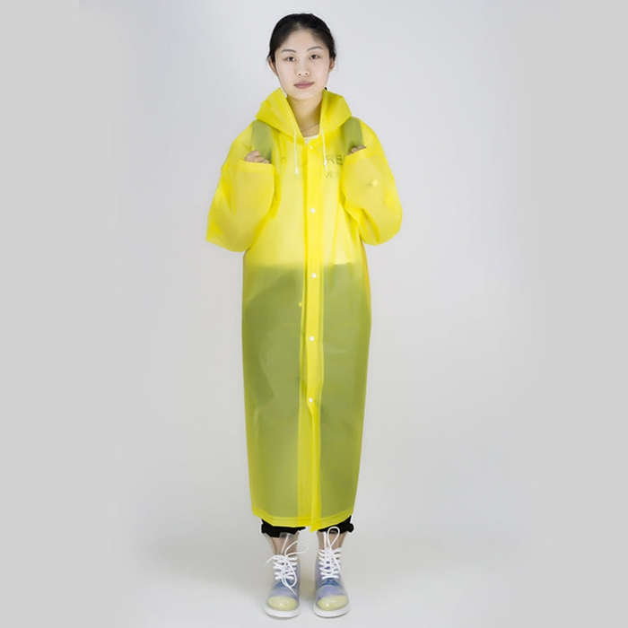 Long Sleeve Cuff Windproof Upgrade Version of One-piece Environmental Protection Transparent Rain...