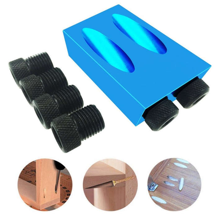 15 Degree Angular Oblique Aluminum Alloy Woodworking Hole Locator, 15 Degree Woodworking Hole Loc...
