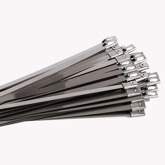 100 PCS 4.6x550mm Stainless Steel Metal Cable Ties Tie Zip Wrap Exhaust Heat Straps Induction Pip...