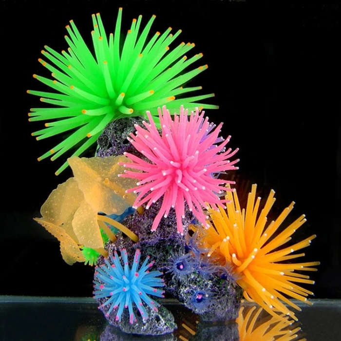 Aquarium Articles Decoration TPR Simulation Sea Urchin Ball Coral with Point, Size: L, Diameter: ...