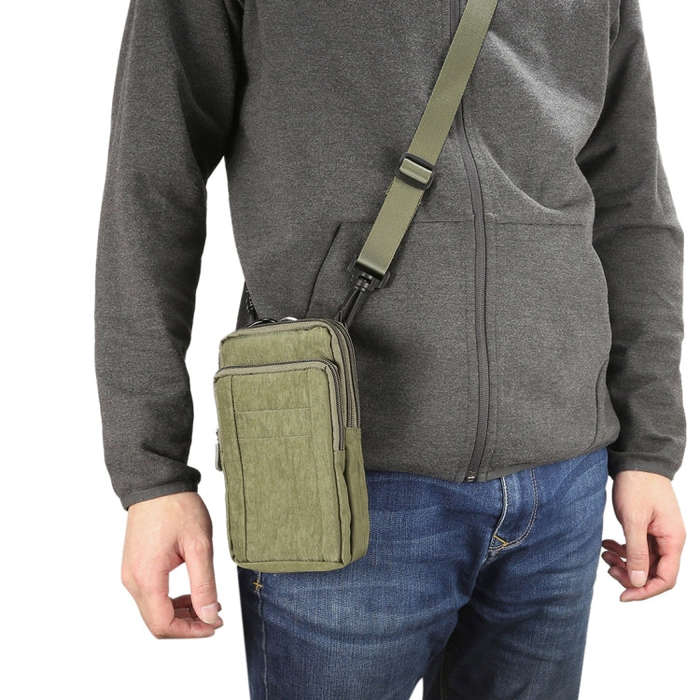 Outdoor Phone Carrying Case Pouch Nylon Crossbody Shoulder Cell Phone Holster Waist Belt Wallet B...