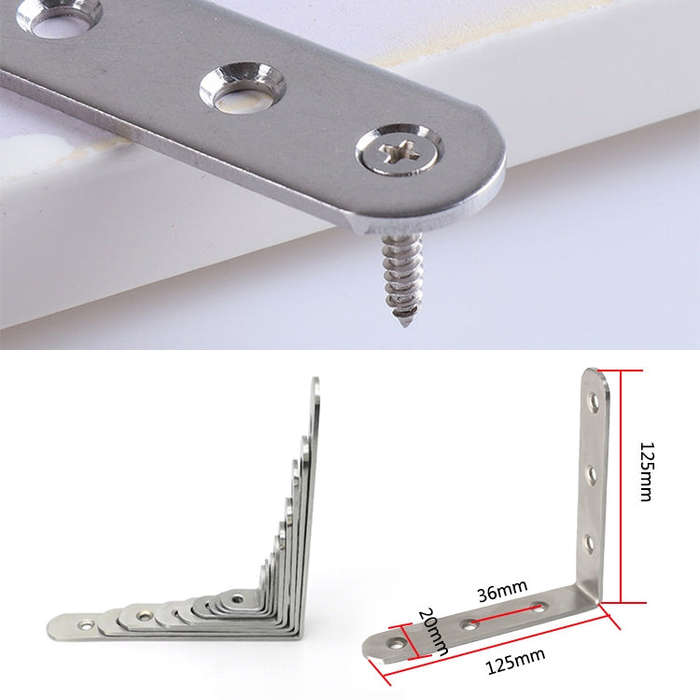 2pcs Stainless Steel 90 Degree Angle Bracket,Corner Brace Joint Bracket Fastener Furniture Cabine...