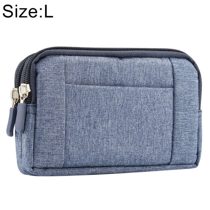 Sports Denim Universal Phone Bag Waist Bag for 5.5~6.3 inch Smartphones, Size: L, L