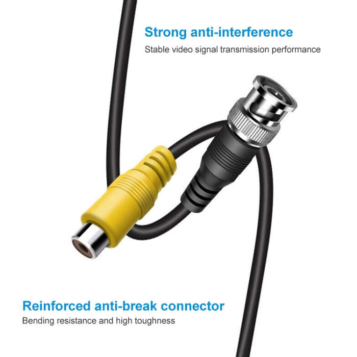 BNC Male To RCA Female Connection Cable Copper HD Video Coaxial Cable Monitoring Cable, Length: 1...