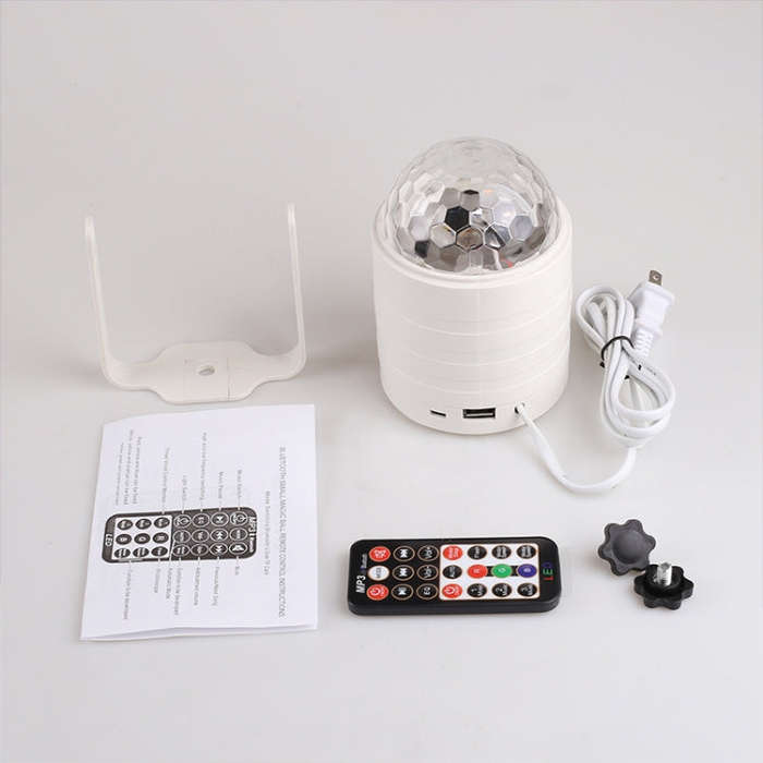 Bluetooth Crystal Magic Ball Stage Light with Remote Control, US Plug(White), PRC0573BEU, PRC0573...