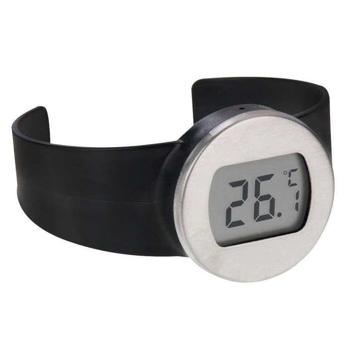Celsius Degree Digital LCD Display Wine Bottle Thermometer, Suitable Bottle Diameter: 65-80mm (Bl...
