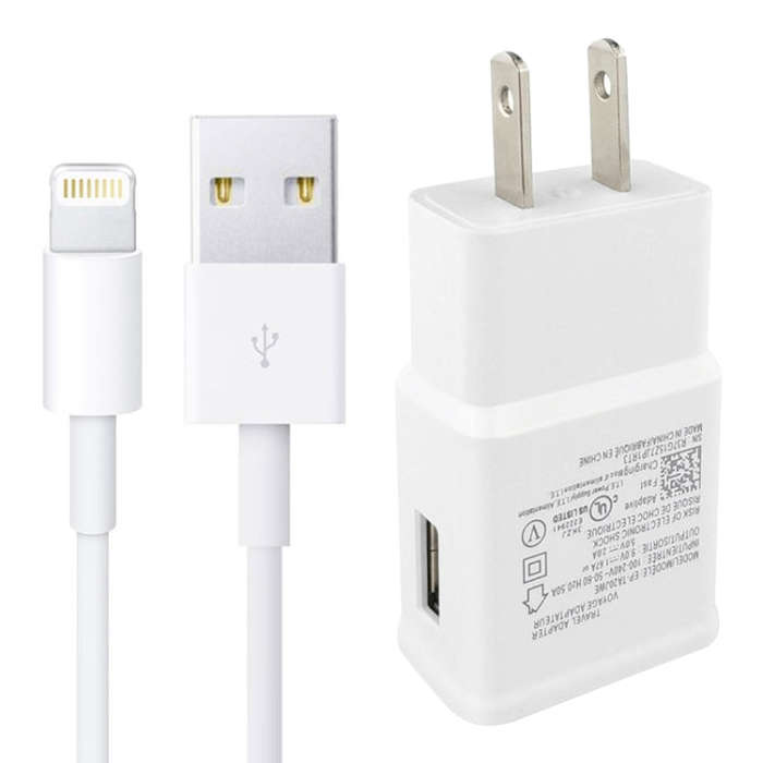 Charger Sync Cable + US Plug Travel Charger for iPad, iPhone, Galaxy, Huawei, Xiaomi, LG, HTC and...