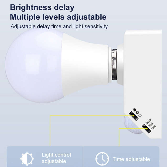R138 Human Motion Sensor Lamp Holder, Adjustable