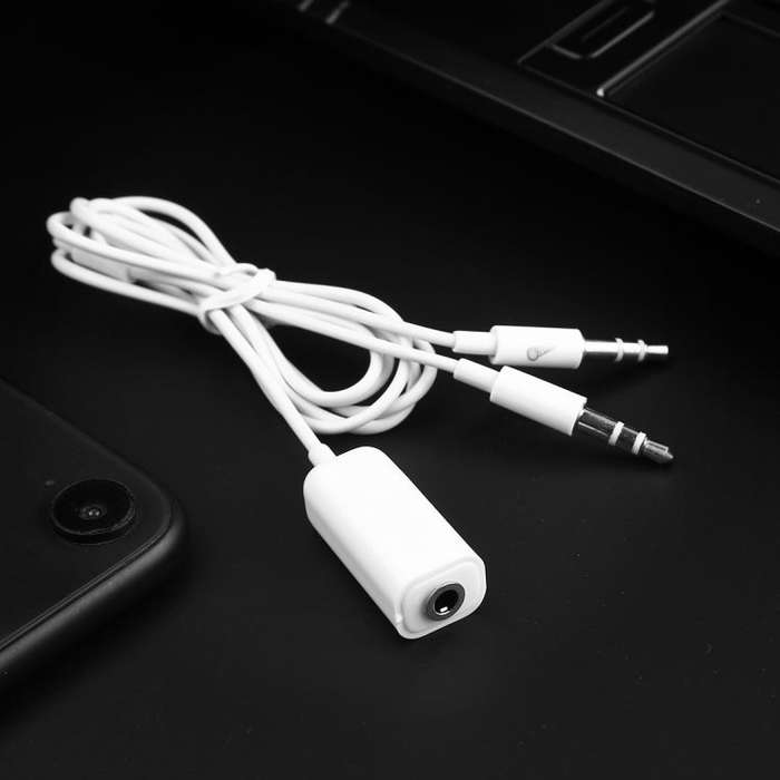 3.5mm Female to 3.5mm Male Microphone Jack + 3.5mm Male Earphone Jack Adapter Cable for Apple Com...