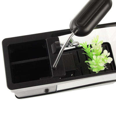 USB Desktop Aquarium Mini Fish Tank with Running Water and 6 LED Light, LCD Clock Display with Ca...