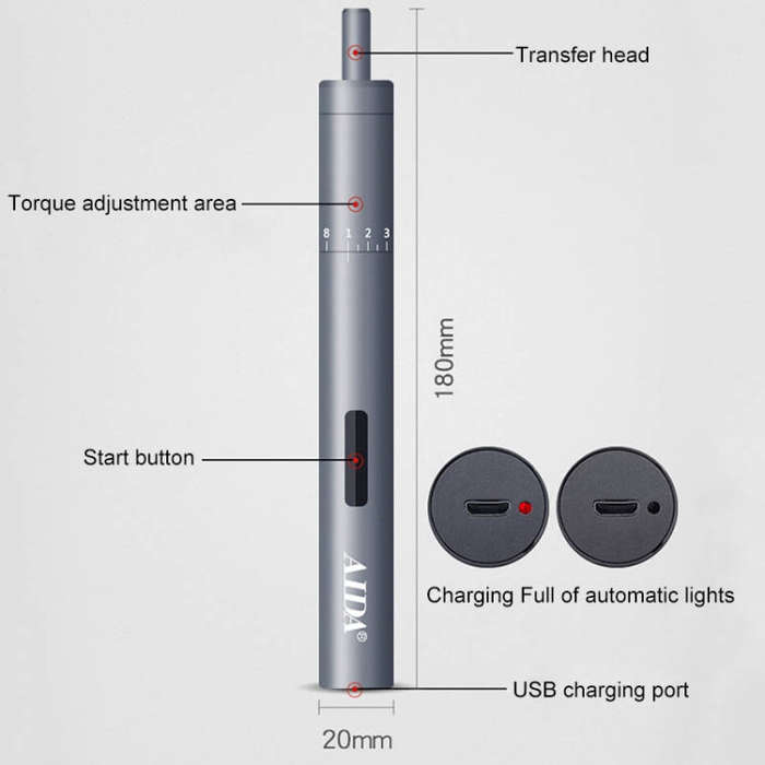 A-012 Rechargeable Lithium Battery Rechargeable Electric Drill Cordless Screwdriver Set with 8 Ge...