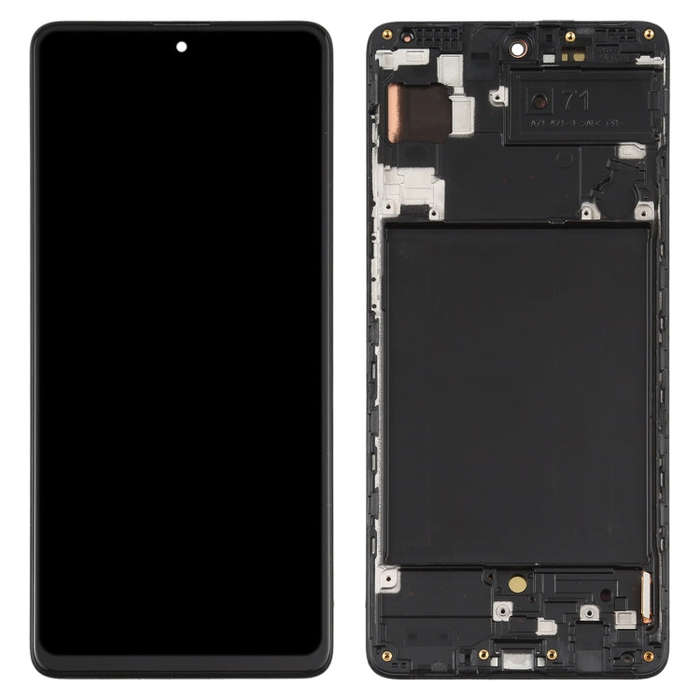 Original Super AMOLED Material LCD Screen and Digitizer Full Assembly with Frame for Galaxy A71, ...