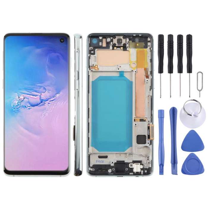 For Samsung Galaxy S10 4G SM-G973F 6.05 inch TFT LCD Screen Digitizer Full Assembly with Frame, N...