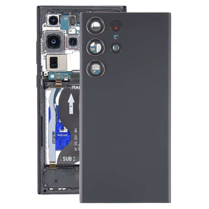 For Samsung Galaxy S23 Ultra SM-S918 Glass Battery Back Cover with Camera Lens Cover