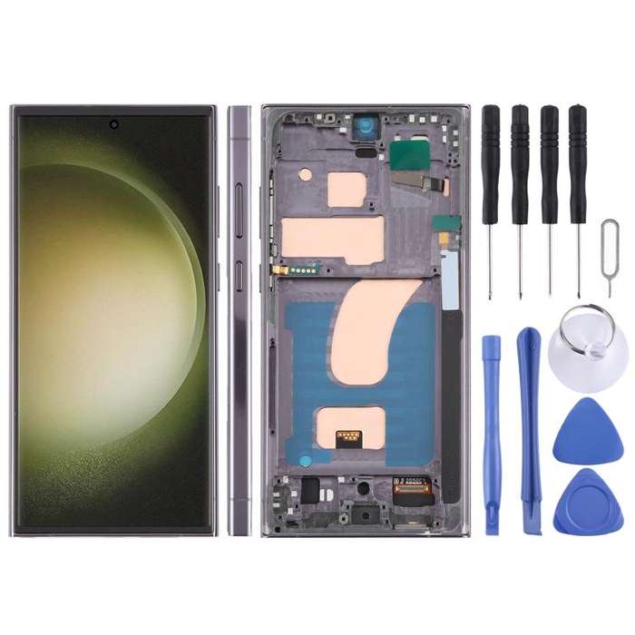 For Samsung Galaxy S23 Ultra SM-S918B 6.72 inch TFT LCD Screen Digitizer Full Assembly with Frame...