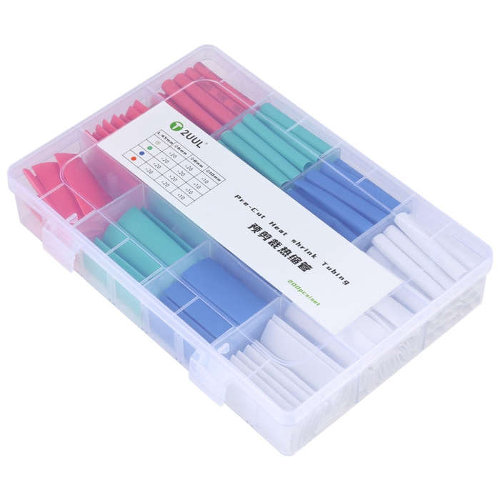 2UUL 200pcs/set PRE-CUT Heat Shrink Tubing