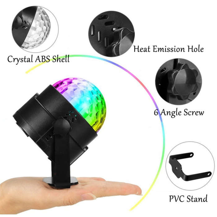 YouOKLight YK2278 3W Sound Activated Party DJ Lighting RBG Disco Ball Strobe Lamp Stage Par Light...