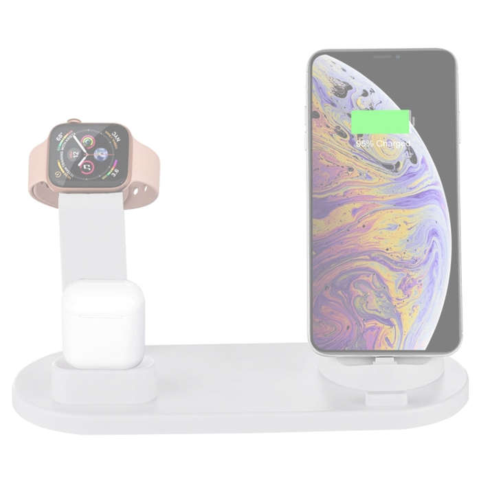 HQ-UD15 Rotatable Wireless Charging Base with Stand for Phones / iWatches / AirPods (Silver), Sil...
