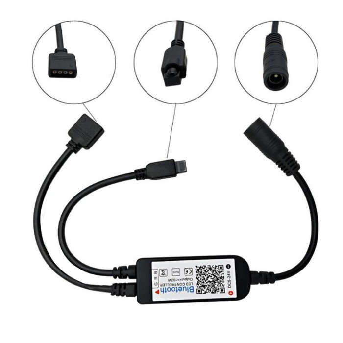 Bluetooth LED RGB Controller with 24 Keys Infrared Controller for 5630 5050 3528 2835 LED Strip, ...