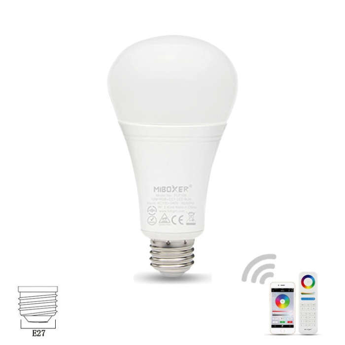 FUT105 12W RGB + CCT LED Bulb Light E27 Indoor Light 2.4G Remote Smart Phone APP Control Bedroom ...
