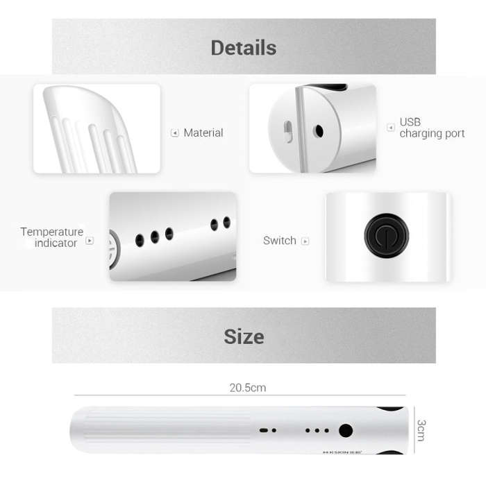 K-SKIN Portable Rechargeable Hair Straightener Curler Ceramic Iron Styling Tool Cordless Adjustab...