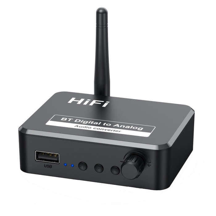 B35S Bluetooth 5.2 Music Receiver Digital to Analog Converter Supports U-disk Fiber Coaxial, B35S