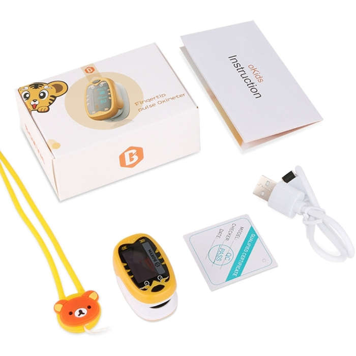 Pediatric Finger Pulse Oximeter Neonatal Blood Oxygen Children Kids Rechargeable USB Saturation I...
