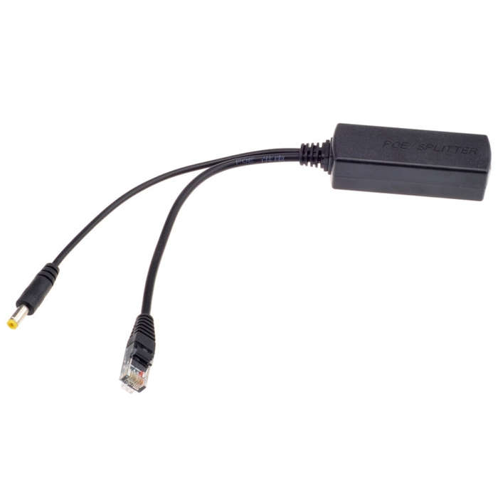 Power Over Ethernet Splitter 48V Input and 12V Output 48V PoE Splitter Adapter, Let 12V DC IP Cam...