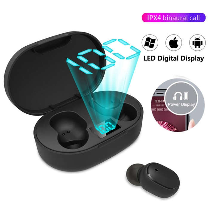 E6S LED Display Wireless Earphone TWS  Bluetooth V5.3 Headsets Waterproof Bluetooth Earbuds, E6S ...