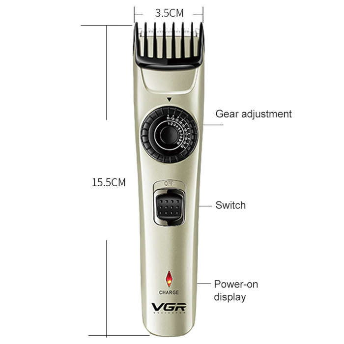 VGR V-031 5W USB Multi-size Controllable Self Trimming Hair Clipper, V-031