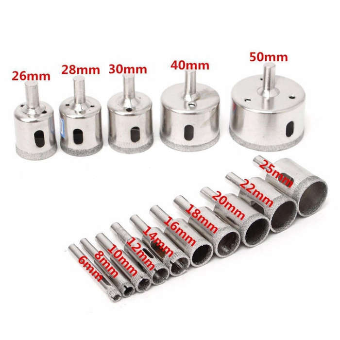 15 In 1 6-50mm Diamond Glass Hole Opener Ceramic Marble Hole Opener, 15 In 1 Diamond Glass Hole O...