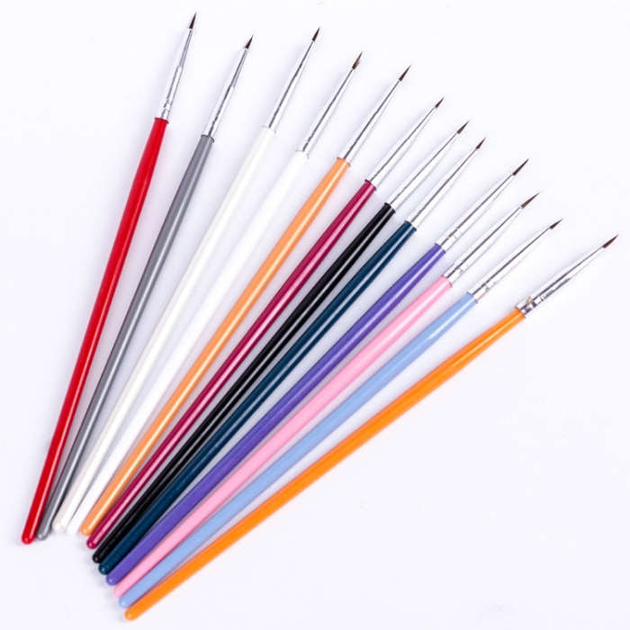 Colorful Nail Art Liner Thin Painting Brush Design Dotting Pen Acrylic Fine Tips Drawing Lines Fl...