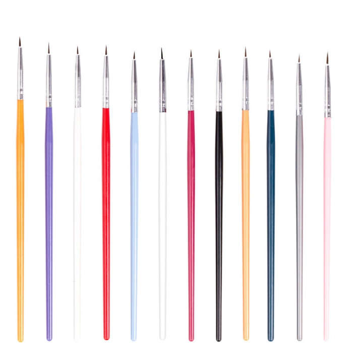 Colorful Nail Art Liner Thin Painting Brush Design Dotting Pen Acrylic Fine Tips Drawing Lines Fl...