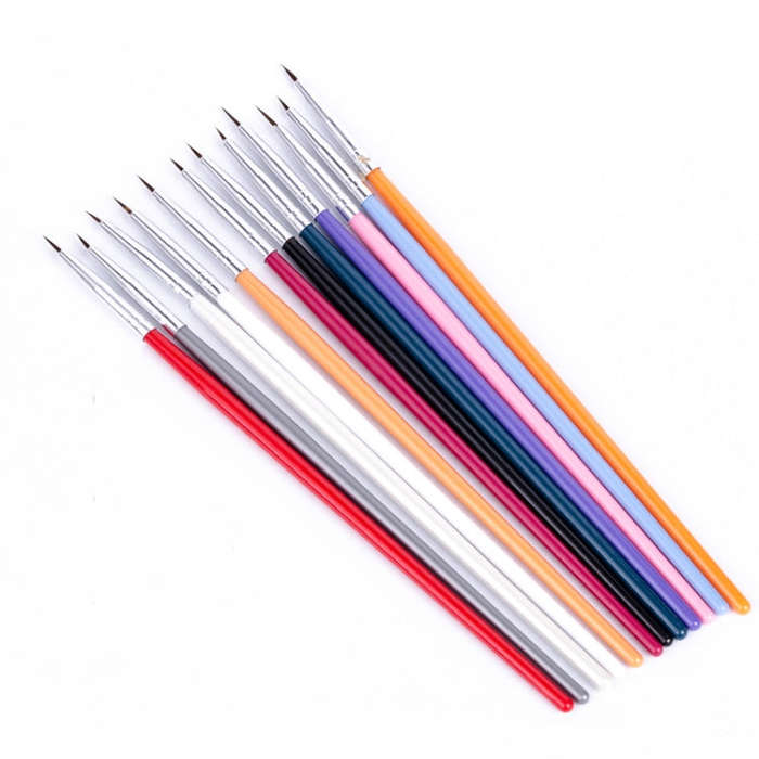 Colorful Nail Art Liner Thin Painting Brush Design Dotting Pen Acrylic Fine Tips Drawing Lines Fl...