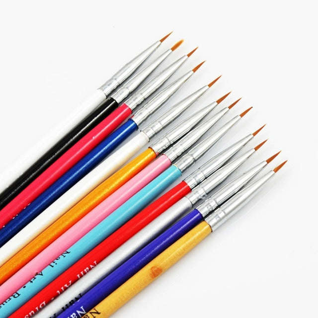 Colorful Nail Art Liner Thin Painting Brush Design Dotting Pen Acrylic Fine Tips Drawing Lines Fl...