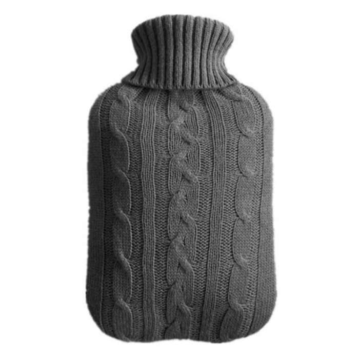 Hot Water Bottle Solid Color Knitting Cover (Without Hot Water Bottle) Water-filled Hot Water Sof...