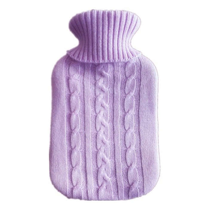 Hot Water Bottle Solid Color Knitting Cover (Without Hot Water Bottle) Water-filled Hot Water Sof...