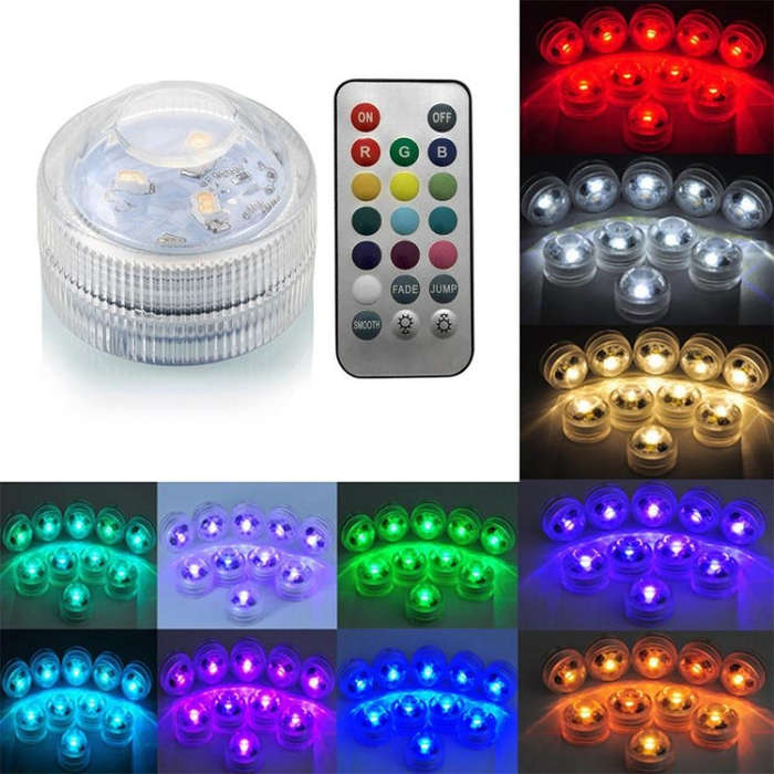 IP68 Waterproof Remote Control Diving Decoration Lamp 5050 SMD LED Multi Colored Light Bulb Subme...