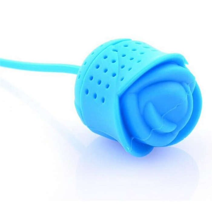 Rose Silicone Tea Infuser Loose Leaf Tea Strainer Herbal Spice Infuser Filter Tea Tools, color ra...