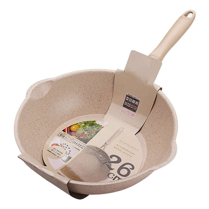 Thick Bottom Maifan Stone Household Small Frying Pan Non Stick Pan Deep Frying Pan, 20cm Black Wi...