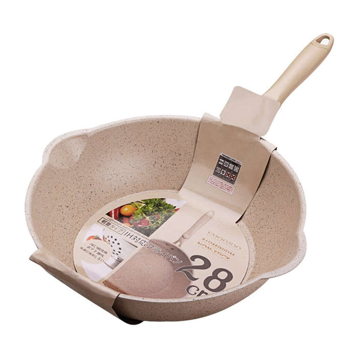 Thick Bottom Maifan Stone Household Small Frying Pan Non Stick Pan Deep Frying Pan, 20cm Black Wi...