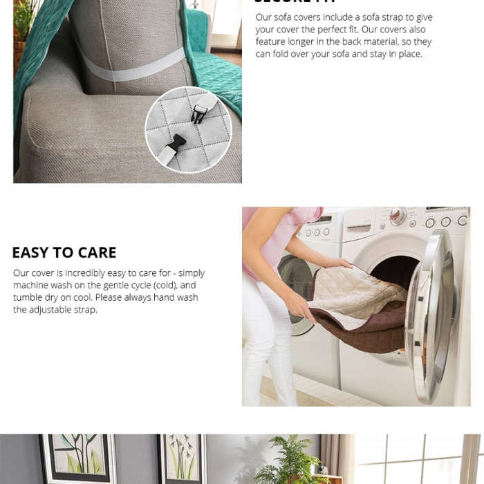 Reversible Machine Washable Sofa Couch Covers Anti-slip Recliner Sofa Protective Mat for Pet Dogs...