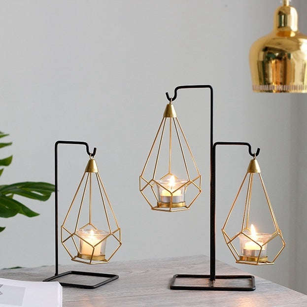 Minimalist Wrought Iron Scented Candle Holder Romantic Candlelight Dinner Home Wedding Props Orna...