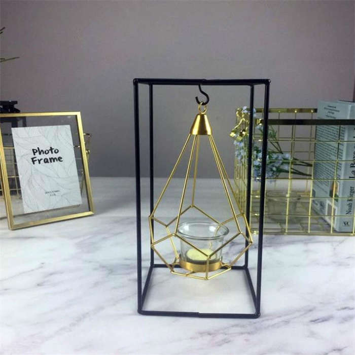 Minimalist Wrought Iron Scented Candle Holder Romantic Candlelight Dinner Home Wedding Props Orna...