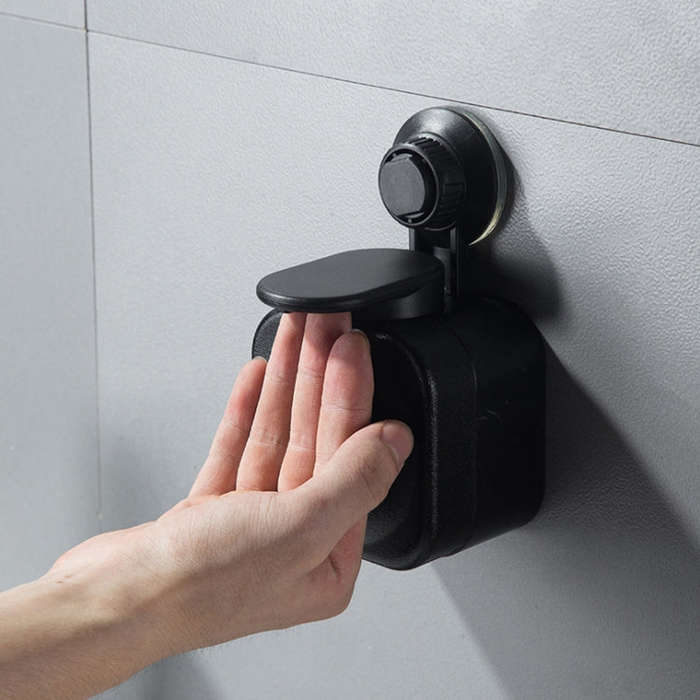 Bathroom Traceless Manual Soap Liquid Box Creative Suction Cup Wall-mounted Soap Dispenser Withou...