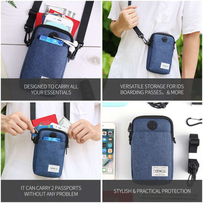 YIPINU Multifunctional Hanging Neck Mini Waterproof Mobile Phone Storage Bag