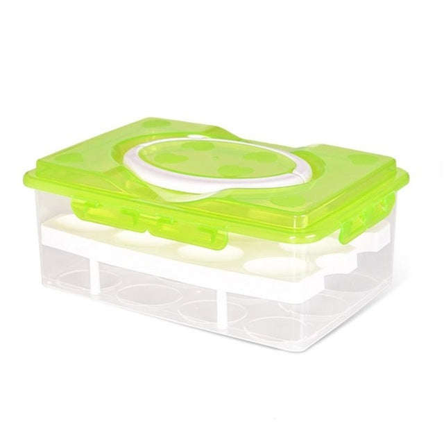 Portable 2 Layers 24 Slots PP Plastic Egg Holder Storage Case Box