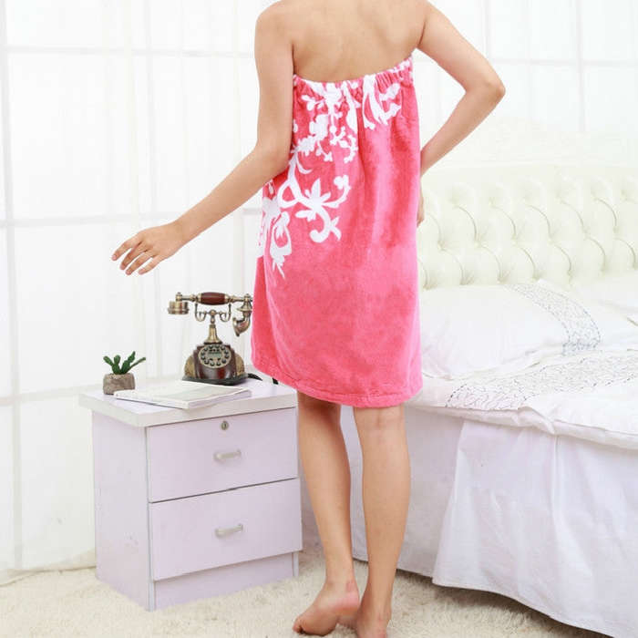 Velcro Adjustable Beach Beauty Salon Cotton Wrapped Chest Bath Towel for Men and Women, Morning G...