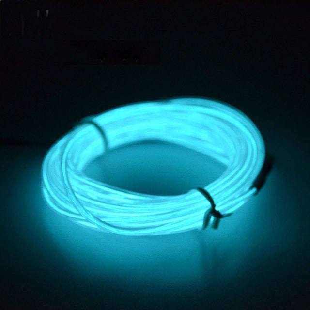 Flexible LED Light EL Wire String Strip Rope Glow Decor Neon Lamp USB Controlle  3M Energy saving...