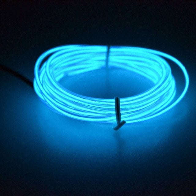 Flexible LED Light EL Wire String Strip Rope Glow Decor Neon Lamp USB Controlle  3M Energy saving...